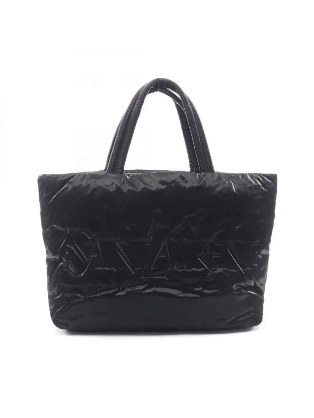 Saint Laurent Paris Tote Bag Wide Puffer Black Nylon